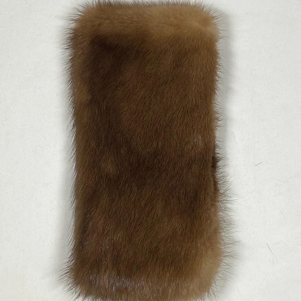 Fur Wallet / Phone Holder - Brown - Picture 2 of 5